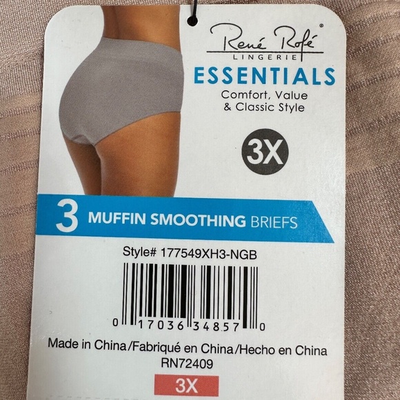 Rene' Rofe' Lingerie Essentials High Waist Smoothing Briefs 2X 3X - Picture 12 of 13